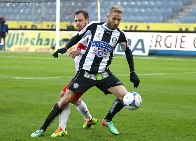 Sturm Graz - Salzburg
Oesterreichische Fussball Bundesliga, 23. Runde, SK Sturm Graz -  FC RB Salzburg, Stadion Liebenau Graz, 15.02.2014. 

Foto zeigt Patrick Wolf (Sturm)
