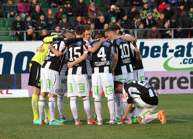 Ried - Sturm Graz
Oesterreichische Fussball Bundesliga, 24. Runde, SV Ried - SK Sturm Graz, Arena Ried, 22.02.2014. 

Foto zeigt die Mannschaft von Sturm
