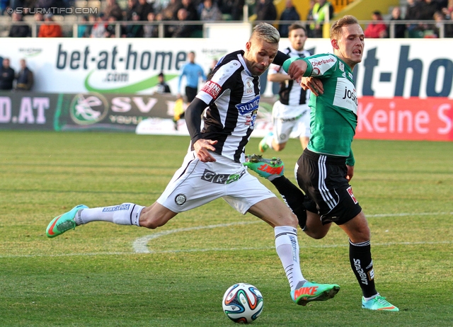 Ried - Sturm Graz
Oesterreichische Fussball Bundesliga, 24. Runde, SV Ried - SK Sturm Graz, Arena Ried, 22.02.2014. 

Foto zeigt Patrick Wolf (Sturm)
