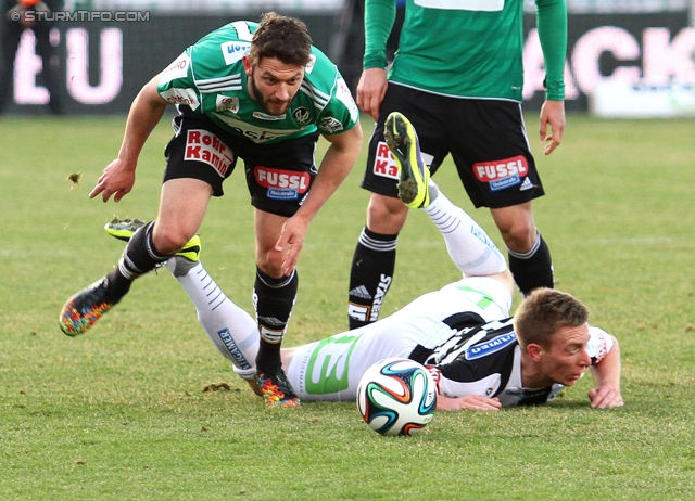 Ried - Sturm Graz
Oesterreichische Fussball Bundesliga, 24. Runde, SV Ried - SK Sturm Graz, Arena Ried, 22.02.2014. 

Foto zeigt Robert Beric (Sturm)
Schlüsselwörter: foul