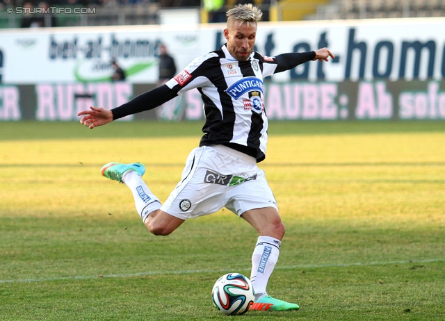 Ried - Sturm Graz
Oesterreichische Fussball Bundesliga, 24. Runde, SV Ried - SK Sturm Graz, Arena Ried, 22.02.2014. 

Foto zeigt Patrick Wolf (Sturm)
