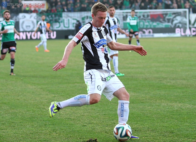 Ried - Sturm Graz
Oesterreichische Fussball Bundesliga, 24. Runde, SV Ried - SK Sturm Graz, Arena Ried, 22.02.2014. 

Foto zeigt Robert Beric (Sturm)
