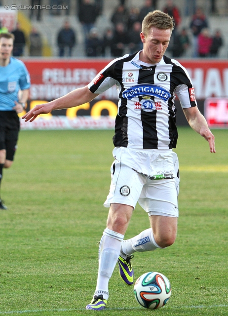 Ried - Sturm Graz
Oesterreichische Fussball Bundesliga, 24. Runde, SV Ried - SK Sturm Graz, Arena Ried, 22.02.2014. 

Foto zeigt Robert Beric (Sturm)
