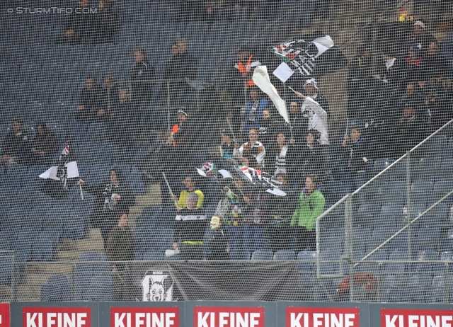 Sturm Graz - Wolfsberg
Oesterreichische Fussball Bundesliga, 25. Runde, SK Sturm Graz -  Wolfsberger AC, Stadion Liebenau Graz, 01.03.2014. 

Foto zeigt Fans von Wolfsberg
