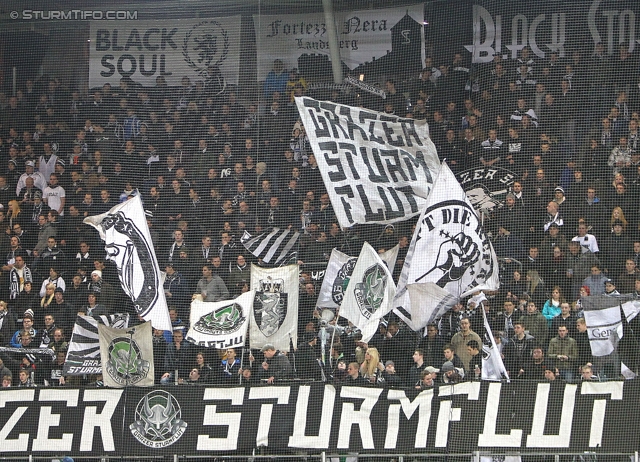 Sturm Graz - Wolfsberg
Oesterreichische Fussball Bundesliga, 25. Runde, SK Sturm Graz -  Wolfsberger AC, Stadion Liebenau Graz, 01.03.2014. 

Foto zeigt Fans von Sturm
