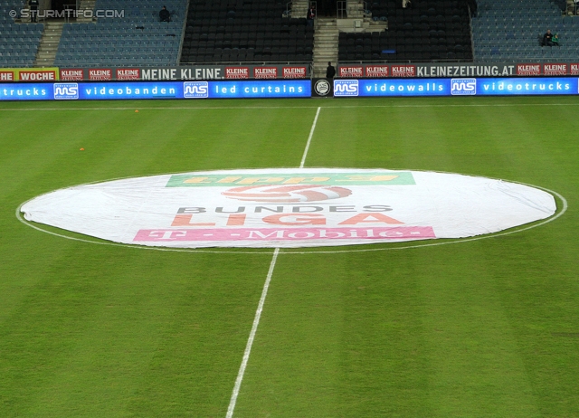 Sturm Graz - Wolfsberg
Oesterreichische Fussball Bundesliga, 25. Runde, SK Sturm Graz -  Wolfsberger AC, Stadion Liebenau Graz, 01.03.2014. 

Foto zeigt die Mittelauflage
