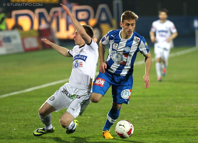 Wiener Neustadt - Sturm Graz
Oesterreichische Fussball Bundesliga, 25. Runde, SC Wiener Neustadt - SK Sturm Graz, Stadion Wiener Neustadt, 08.03.2014. 

Foto zeigt Robert Beric (Sturm)
