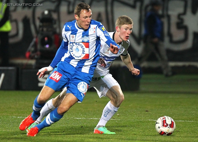 Wiener Neustadt - Sturm Graz
Oesterreichische Fussball Bundesliga, 25. Runde, SC Wiener Neustadt - SK Sturm Graz, Stadion Wiener Neustadt, 08.03.2014. 

Foto zeigt Florian Kainz (Sturm)
