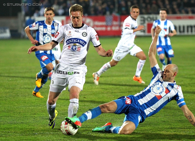 Wiener Neustadt - Sturm Graz
Oesterreichische Fussball Bundesliga, 25. Runde, SC Wiener Neustadt - SK Sturm Graz, Stadion Wiener Neustadt, 08.03.2014. 

Foto zeigt Robert Beric (Sturm)
