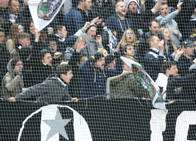 Sturm Graz - Austria Wien
Oesterreichische Fussball Bundesliga, 27. Runde, SK Sturm Graz -  FK Austria Wien, Stadion Liebenau Graz, 15.03.2014. 

Foto zeigt Fans von Sturm
