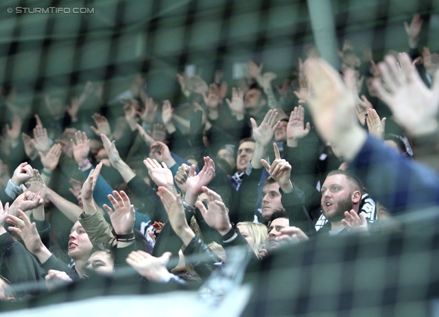 Sturm Graz - Austria Wien
Oesterreichische Fussball Bundesliga, 27. Runde, SK Sturm Graz -  FK Austria Wien, Stadion Liebenau Graz, 15.03.2014. 

Foto zeigt Fans von Sturm
