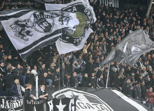 Sturm Graz - Austria Wien
Oesterreichische Fussball Bundesliga, 27. Runde, SK Sturm Graz -  FK Austria Wien, Stadion Liebenau Graz, 15.03.2014. 

Foto zeigt Fans von Sturm
