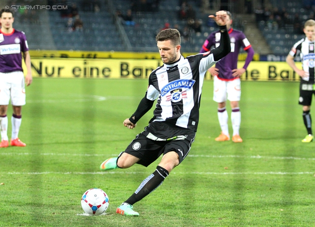Sturm Graz - Austria Wien
Oesterreichische Fussball Bundesliga, 27. Runde, SK Sturm Graz -  FK Austria Wien, Stadion Liebenau Graz, 15.03.2014. 

Foto zeigt Marco Djuricin (Sturm) 
Schlüsselwörter: elfer