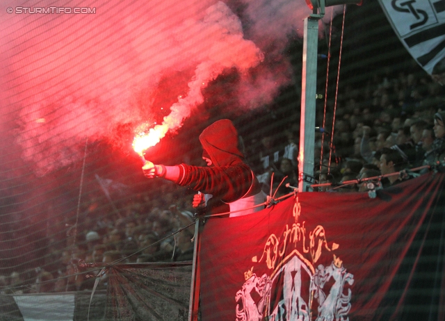 Sturm Graz - Wacker Innsbruck
Oesterreichische Fussball Bundesliga, 28. Runde, SK Sturm Graz -  FC Wacker Innsbruck, Stadion Liebenau Graz, 22.03.2014. 

Foto zeigt Fans von Sturm
