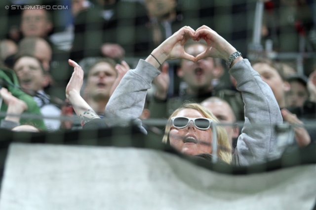 Sturm Graz - Wacker Innsbruck
Oesterreichische Fussball Bundesliga, 28. Runde, SK Sturm Graz -  FC Wacker Innsbruck, Stadion Liebenau Graz, 22.03.2014. 

Foto zeigt Fans von Sturm
