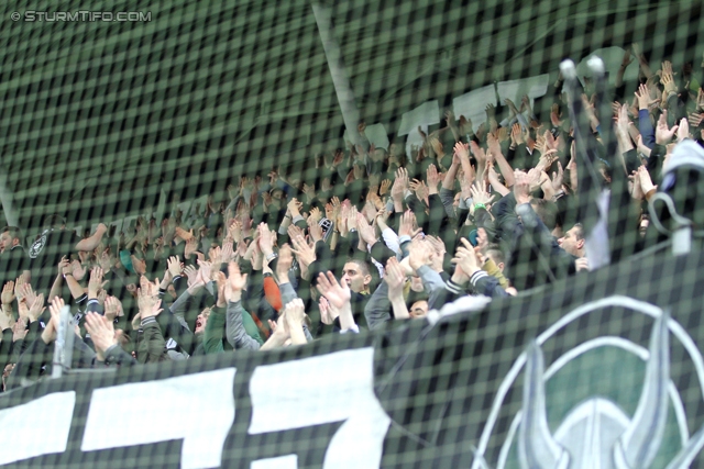 Sturm Graz - Wacker Innsbruck
Oesterreichische Fussball Bundesliga, 28. Runde, SK Sturm Graz -  FC Wacker Innsbruck, Stadion Liebenau Graz, 22.03.2014. 

Foto zeigt Fans von Sturm
