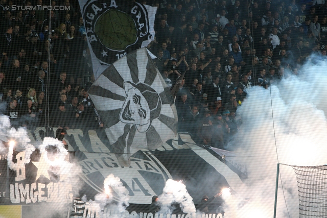 Sturm Graz - Wacker Innsbruck
Oesterreichische Fussball Bundesliga, 28. Runde, SK Sturm Graz -  FC Wacker Innsbruck, Stadion Liebenau Graz, 22.03.2014. 

Foto zeigt Fans von Sturm
