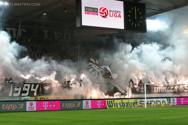 Sturm Graz - Wacker Innsbruck
Oesterreichische Fussball Bundesliga, 28. Runde, SK Sturm Graz -  FC Wacker Innsbruck, Stadion Liebenau Graz, 22.03.2014. 

Foto zeigt Fans von Sturm
