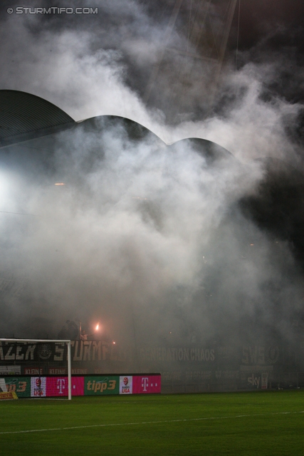 Sturm Graz - Wacker Innsbruck
Oesterreichische Fussball Bundesliga, 28. Runde, SK Sturm Graz -  FC Wacker Innsbruck, Stadion Liebenau Graz, 22.03.2014. 

Foto zeigt Fans von Sturm
