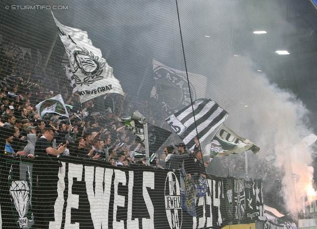 Sturm Graz - Wacker Innsbruck
Oesterreichische Fussball Bundesliga, 28. Runde, SK Sturm Graz -  FC Wacker Innsbruck, Stadion Liebenau Graz, 22.03.2014. 

Foto zeigt Fans von Sturm
