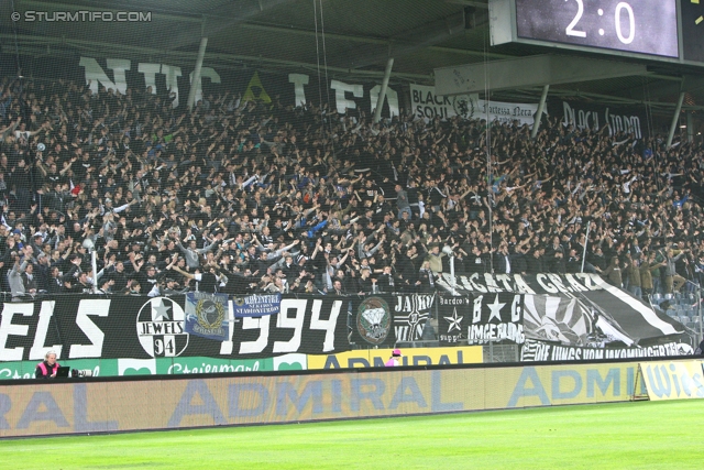 Sturm Graz - Wacker Innsbruck
Oesterreichische Fussball Bundesliga, 28. Runde, SK Sturm Graz -  FC Wacker Innsbruck, Stadion Liebenau Graz, 22.03.2014. 

Foto zeigt Fans von Sturm
