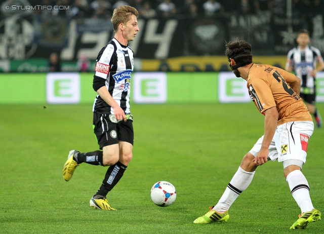 Sturm Graz - Wacker Innsbruck
Oesterreichische Fussball Bundesliga, 28. Runde, SK Sturm Graz -  FC Wacker Innsbruck, Stadion Liebenau Graz, 22.03.2014. 

Foto zeigt Marc Andre Schmerboeck (Sturm)
