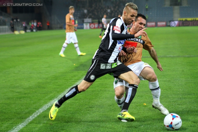 Sturm Graz - Wacker Innsbruck
Oesterreichische Fussball Bundesliga, 28. Runde, SK Sturm Graz -  FC Wacker Innsbruck, Stadion Liebenau Graz, 22.03.2014. 

Foto zeigt Patrick Wolf (Sturm)
