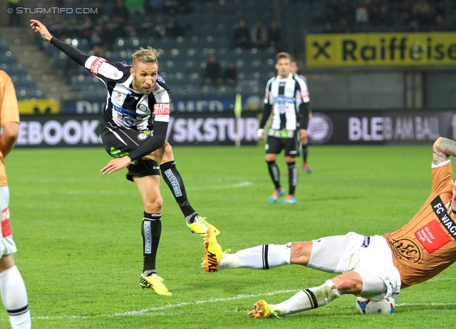 Sturm Graz - Wacker Innsbruck
Oesterreichische Fussball Bundesliga, 28. Runde, SK Sturm Graz -  FC Wacker Innsbruck, Stadion Liebenau Graz, 22.03.2014. 

Foto zeigt Patrick Wolf (Sturm)
