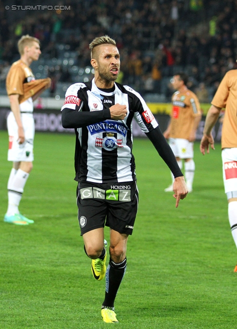 Sturm Graz - Wacker Innsbruck
Oesterreichische Fussball Bundesliga, 28. Runde, SK Sturm Graz -  FC Wacker Innsbruck, Stadion Liebenau Graz, 22.03.2014. 

Foto zeigt Patrick Wolf (Sturm)
