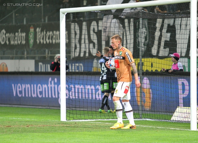 Sturm Graz - Wacker Innsbruck
Oesterreichische Fussball Bundesliga, 28. Runde, SK Sturm Graz -  FC Wacker Innsbruck, Stadion Liebenau Graz, 22.03.2014. 

Foto zeigt Marco Djuricin (Sturm), Florian Kainz (Sturm)
