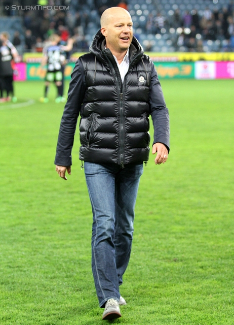 Sturm Graz - Wacker Innsbruck
Oesterreichische Fussball Bundesliga, 28. Runde, SK Sturm Graz -  FC Wacker Innsbruck, Stadion Liebenau Graz, 22.03.2014. 

Foto zeigt Gerhard Goldbrich (General Manager Sturm)
