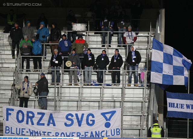 Groedig - Sturm Graz
Oesterreichische Fussball Bundesliga, 29. Runde, SV Groedig - SK Sturm Graz, Untersbergarena Groedig, 26.03.2014. 

Foto zeigt Fans von Groedig
