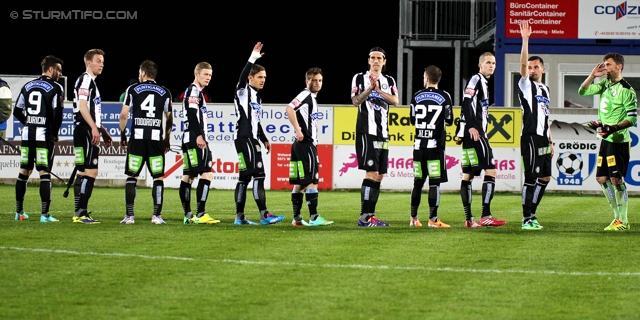 Groedig - Sturm Graz
Oesterreichische Fussball Bundesliga, 29. Runde, SV Groedig - SK Sturm Graz, Untersbergarena Groedig, 26.03.2014. 

Foto zeigt die Mannschaft von Sturm
