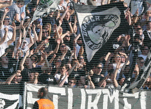 Rapid Wien - Sturm Graz
Oesterreichische Fussball Bundesliga, 30. Runde, SK Rapid Wien - SK Sturm Graz, Gerhard Hanappi Stadion Wien, 29.03.2014. 

Foto zeigt Fans von Sturm
