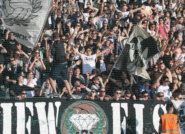 Rapid Wien - Sturm Graz
Oesterreichische Fussball Bundesliga, 30. Runde, SK Rapid Wien - SK Sturm Graz, Gerhard Hanappi Stadion Wien, 29.03.2014. 

Foto zeigt Fans von Sturm
