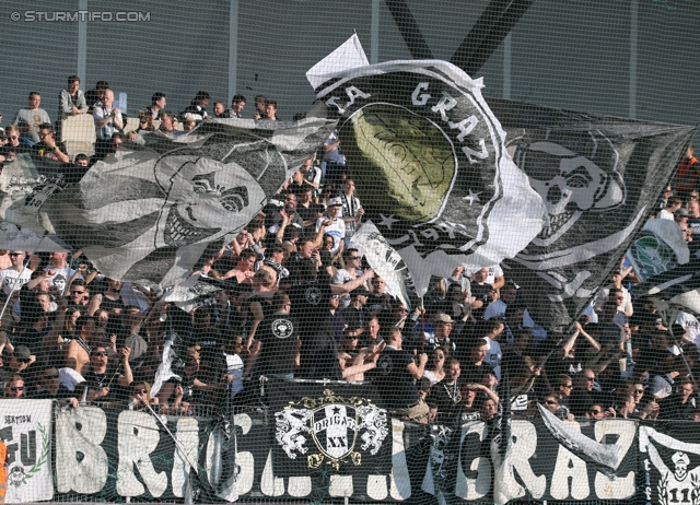 Rapid Wien - Sturm Graz
Oesterreichische Fussball Bundesliga, 30. Runde, SK Rapid Wien - SK Sturm Graz, Gerhard Hanappi Stadion Wien, 29.03.2014. 

Foto zeigt Fans von Sturm
