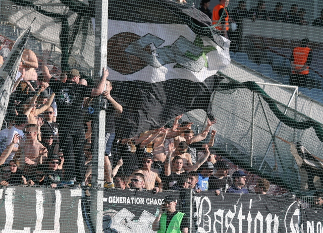 Rapid Wien - Sturm Graz
Oesterreichische Fussball Bundesliga, 30. Runde, SK Rapid Wien - SK Sturm Graz, Gerhard Hanappi Stadion Wien, 29.03.2014. 

Foto zeigt Fans von Sturm
