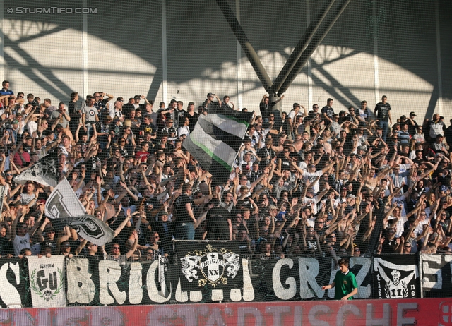 Rapid Wien - Sturm Graz
Oesterreichische Fussball Bundesliga, 30. Runde, SK Rapid Wien - SK Sturm Graz, Gerhard Hanappi Stadion Wien, 29.03.2014. 

Foto zeigt Fans von Sturm
