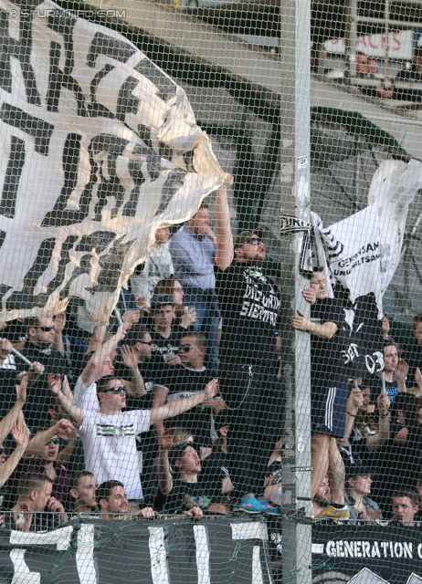 Rapid Wien - Sturm Graz
Oesterreichische Fussball Bundesliga, 30. Runde, SK Rapid Wien - SK Sturm Graz, Gerhard Hanappi Stadion Wien, 29.03.2014. 

Foto zeigt Fans von Sturm
