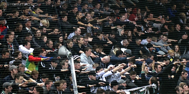 Sturm Graz - Admira Wacker
Oesterreichische Fussball Bundesliga, 31. Runde, SK Sturm Graz -  FC Admira Wacker Moedling, Stadion Liebenau Graz, 05.04.2014. 

Foto zeigt Fans von Sturm
