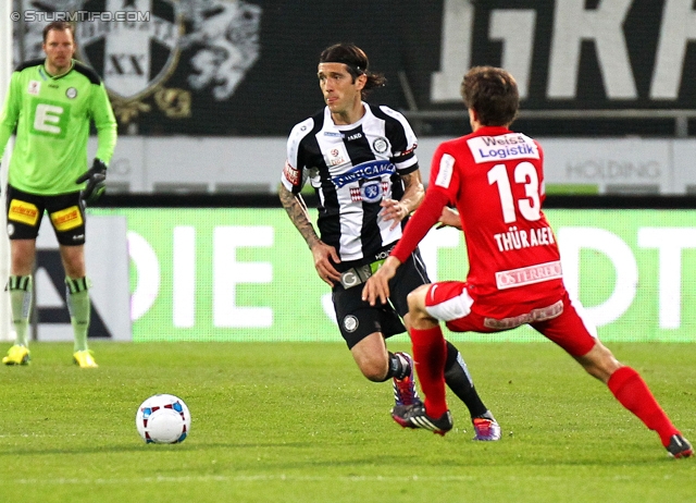 Sturm Graz - Admira Wacker
Oesterreichische Fussball Bundesliga, 31. Runde, SK Sturm Graz -  FC Admira Wacker Moedling, Stadion Liebenau Graz, 05.04.2014. 

Foto zeigt Nikola Vujadinovic (Sturm)
