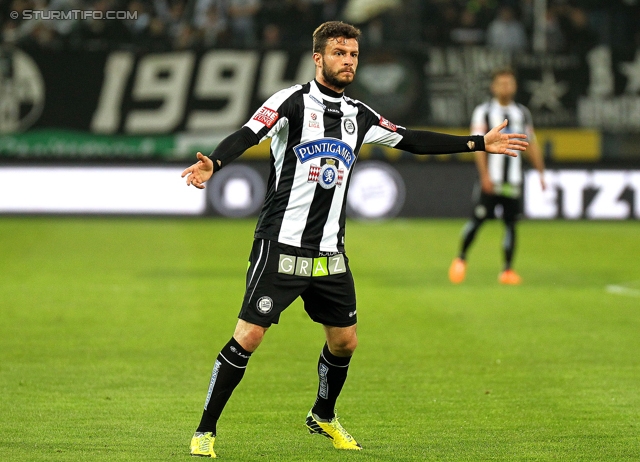 Sturm Graz - Admira Wacker
Oesterreichische Fussball Bundesliga, 31. Runde, SK Sturm Graz -  FC Admira Wacker Moedling, Stadion Liebenau Graz, 05.04.2014. 

Foto zeigt Marco Djuricin (Sturm)
