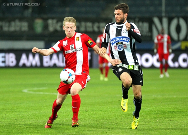 Sturm Graz - Admira Wacker
Oesterreichische Fussball Bundesliga, 31. Runde, SK Sturm Graz -  FC Admira Wacker Moedling, Stadion Liebenau Graz, 05.04.2014. 

Foto zeigt Marco Djuricin (Sturm)
