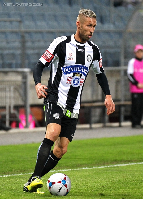 Sturm Graz - Admira Wacker
Oesterreichische Fussball Bundesliga, 31. Runde, SK Sturm Graz -  FC Admira Wacker Moedling, Stadion Liebenau Graz, 05.04.2014. 

Foto zeigt Patrick Wolf (Sturm)
