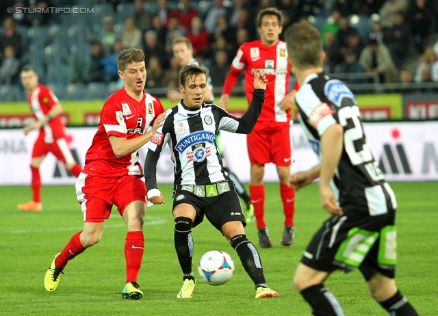 Sturm Graz - Admira Wacker
Oesterreichische Fussball Bundesliga, 31. Runde, SK Sturm Graz -  FC Admira Wacker Moedling, Stadion Liebenau Graz, 05.04.2014. 

Foto zeigt Daniel Offenbacher (Sturm)
