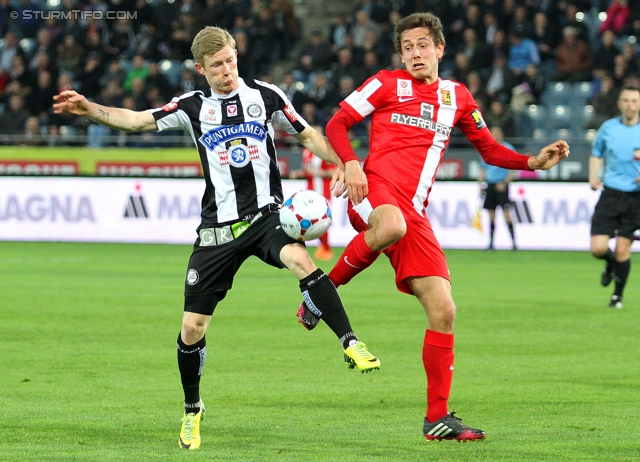 Sturm Graz - Admira Wacker
Oesterreichische Fussball Bundesliga, 31. Runde, SK Sturm Graz -  FC Admira Wacker Moedling, Stadion Liebenau Graz, 05.04.2014. 

Foto zeigt Florian Kainz (Sturm)
