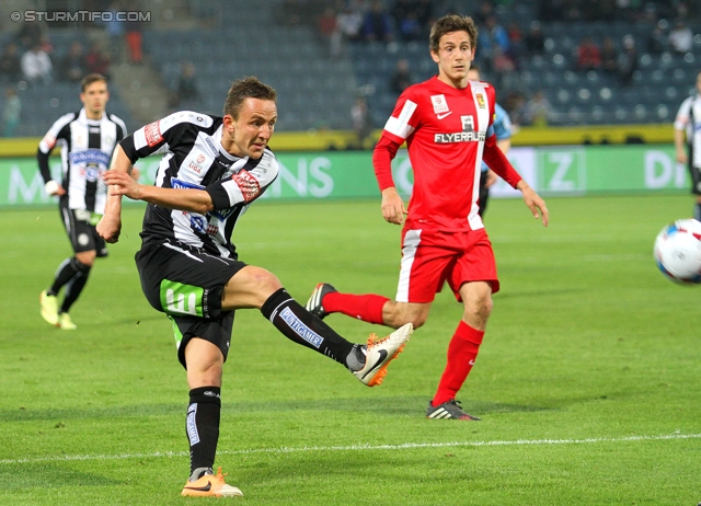 Sturm Graz - Admira Wacker
Oesterreichische Fussball Bundesliga, 31. Runde, SK Sturm Graz -  FC Admira Wacker Moedling, Stadion Liebenau Graz, 05.04.2014. 

Foto zeigt Daniel Beichler (Sturm)
