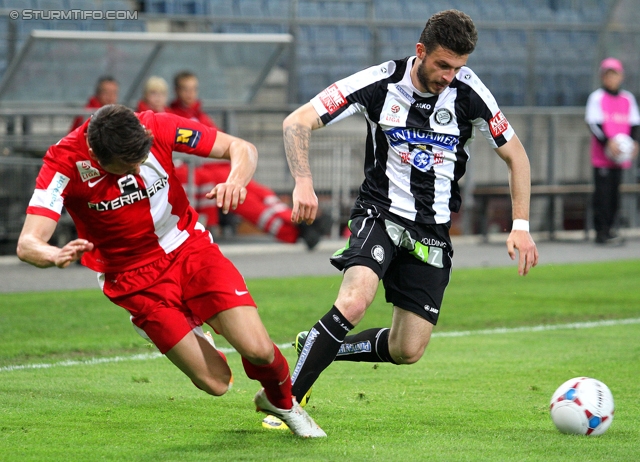 Sturm Graz - Admira Wacker
Oesterreichische Fussball Bundesliga, 31. Runde, SK Sturm Graz -  FC Admira Wacker Moedling, Stadion Liebenau Graz, 05.04.2014. 

Foto zeigt Marco Djuricin (Sturm)
Schlüsselwörter: foul