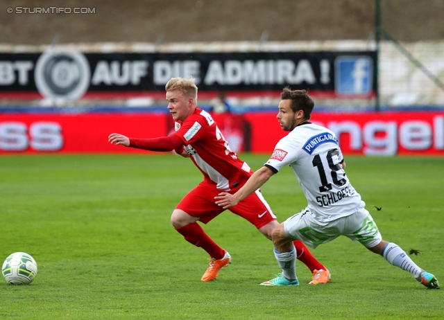 Admira Wacker - Sturm Graz
OEFB Cup, Viertelfinale, FC Admira Wacker Moedling - SK Sturm Graz, Stadion Suedstadt Maria Enzersdorf, 08.04.2014. 

Foto zeigt David Schloffer (Sturm)
