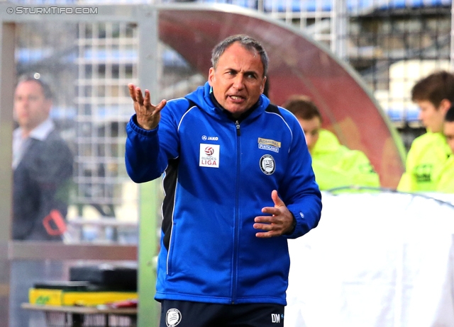 Admira Wacker - Sturm Graz
OEFB Cup, Viertelfinale, FC Admira Wacker Moedling - SK Sturm Graz, Stadion Suedstadt Maria Enzersdorf, 08.04.2014. 

Foto zeigt Darko Milanic (Cheftrainer Sturm)
